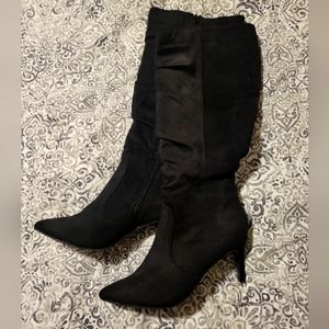Le Chateau faux suede slouch boot.